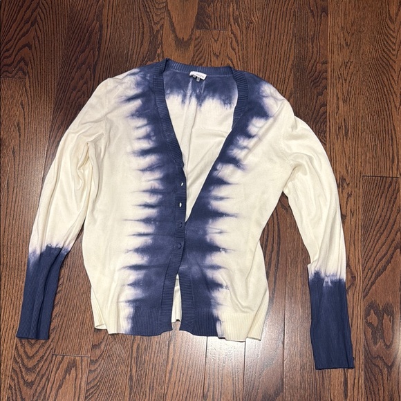 Ecru Tie-Dye Cardigan in Cream and Navy - Picture 1 of 1